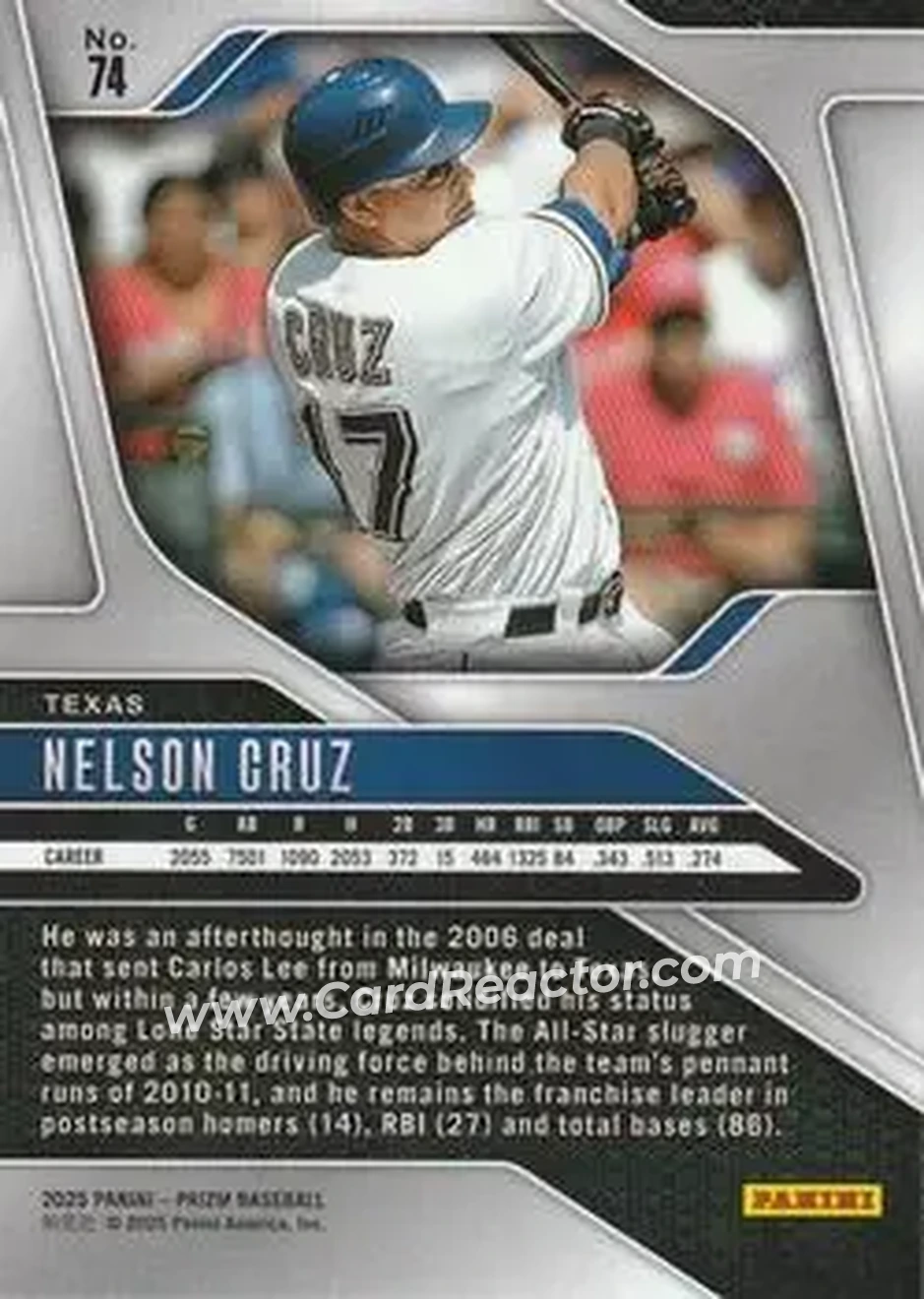 Back of Nelson Cruz