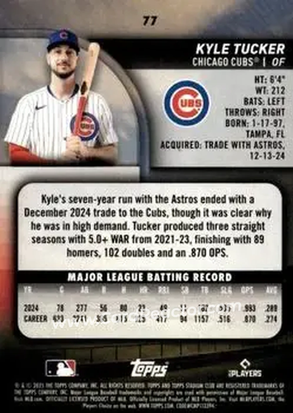 Back of Kyle Tucker