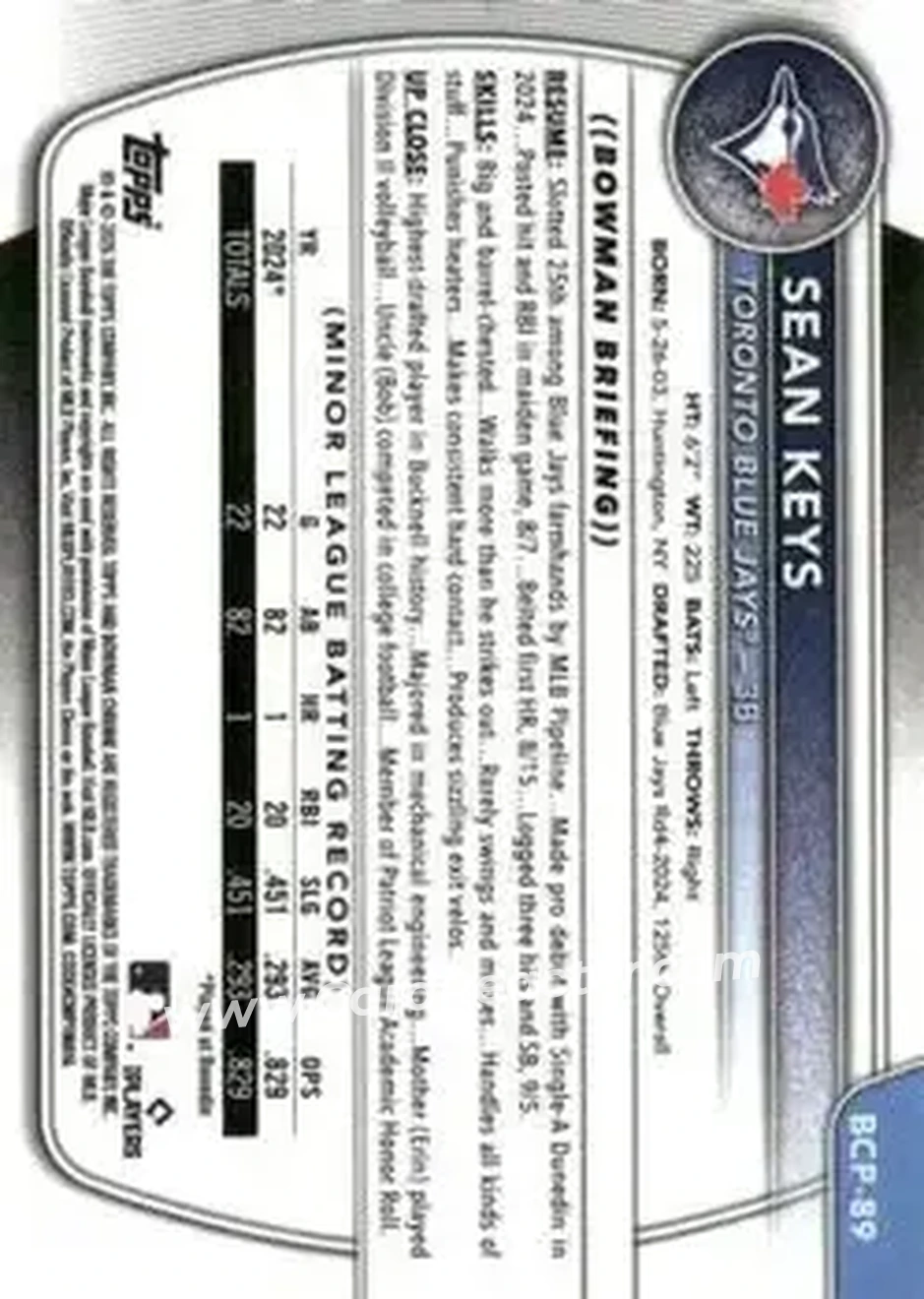 Back of Sean Keys