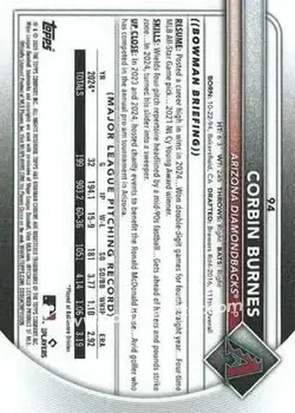 Back of Corbin Burnes