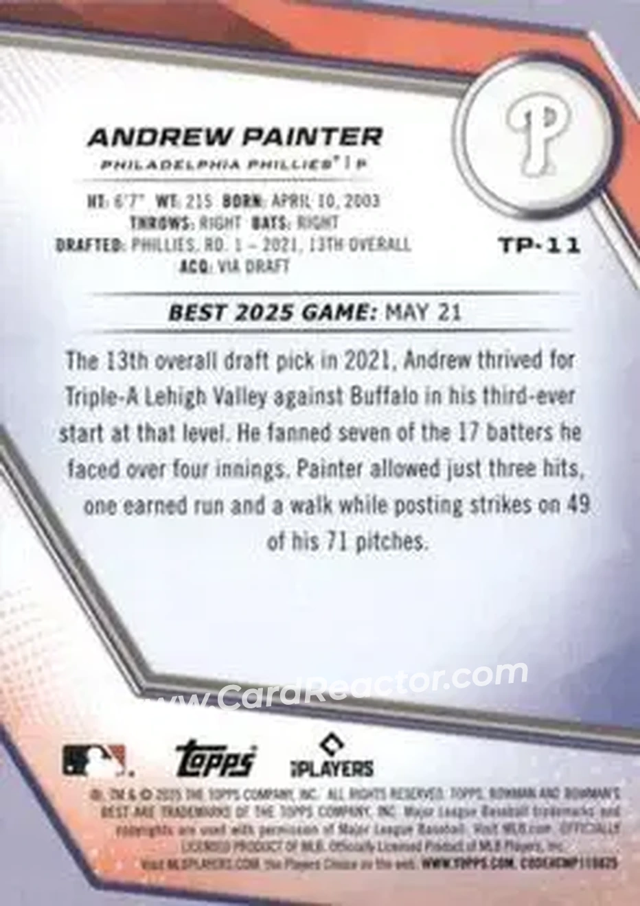 Back of Andrew Painter