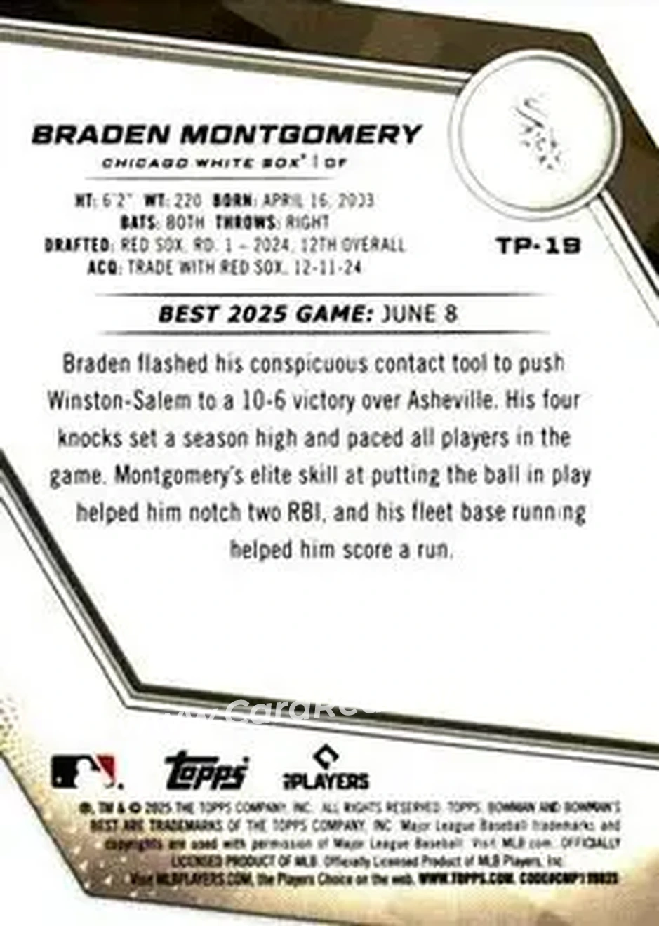 Back of Braden Montgomery