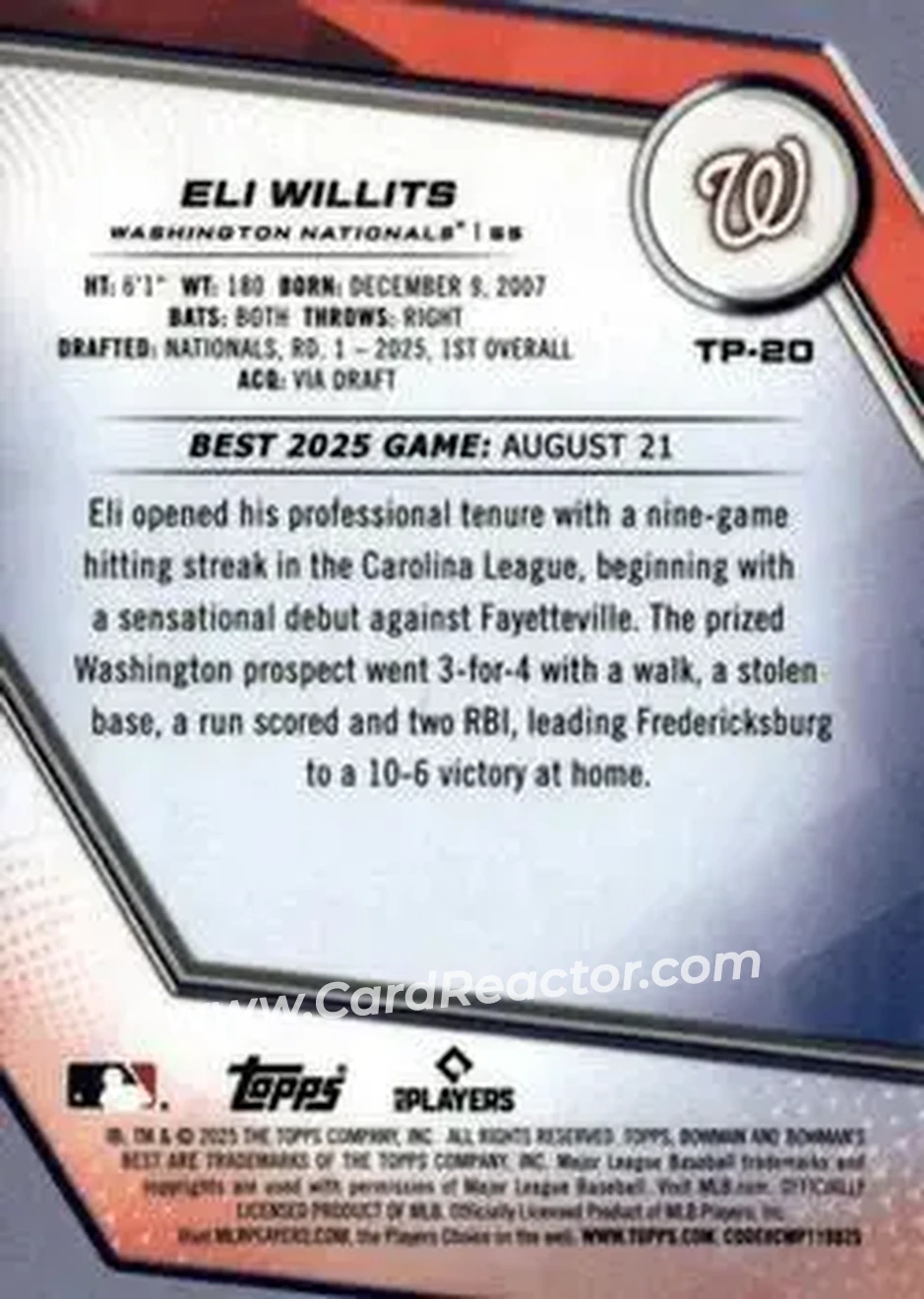 Back of Eli Willits