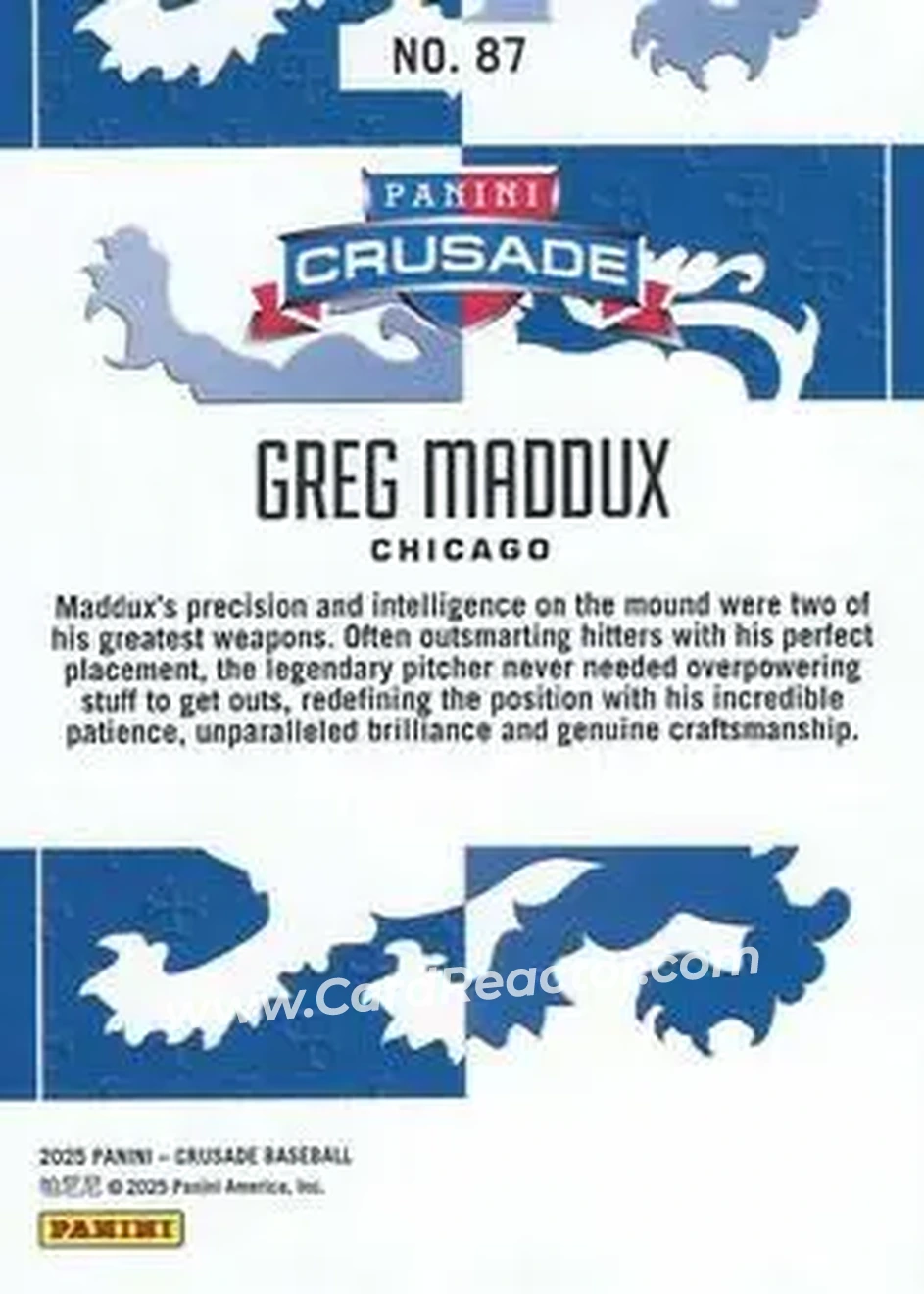 Back of Greg Maddux