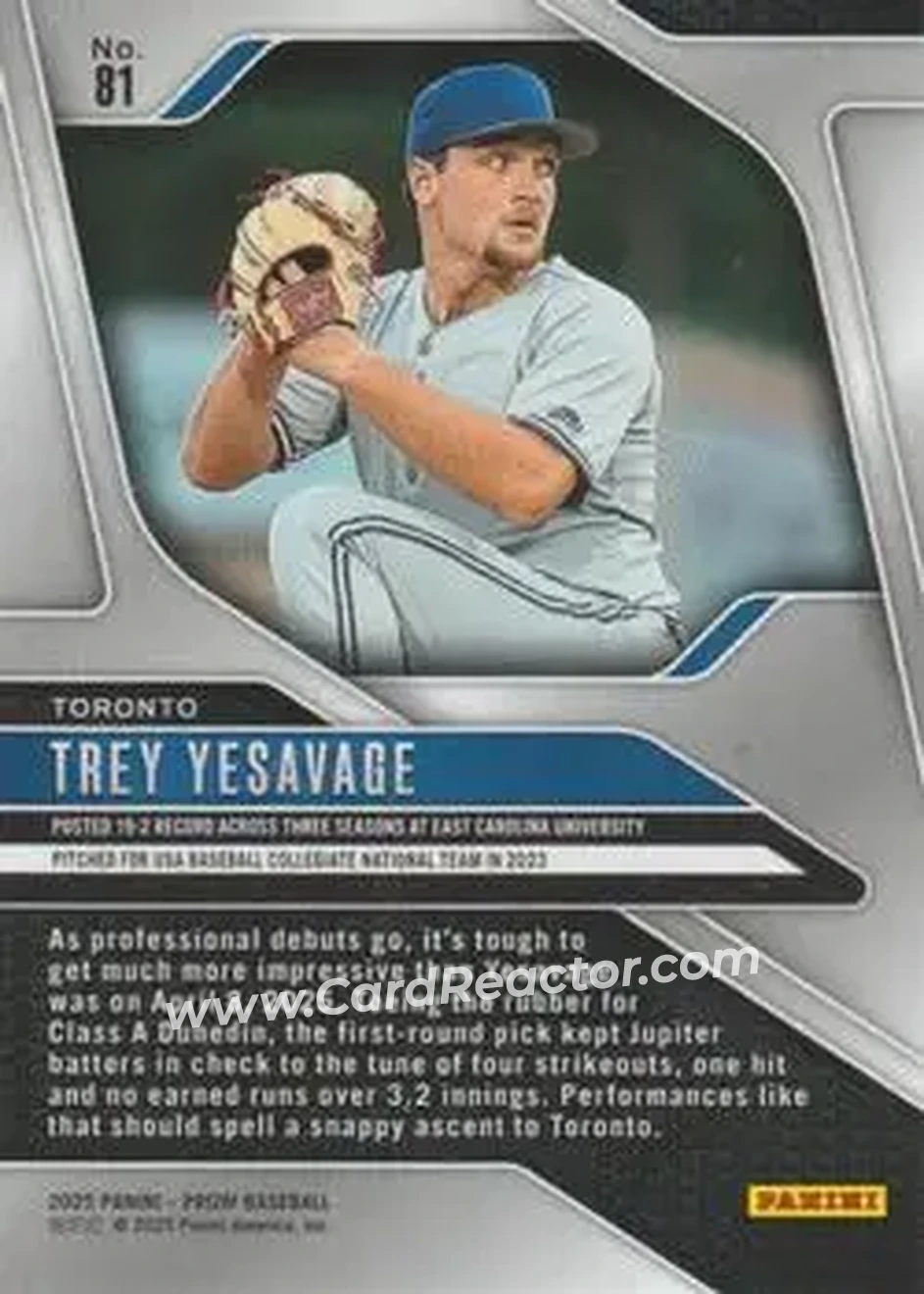 Back of Trey Yesavage