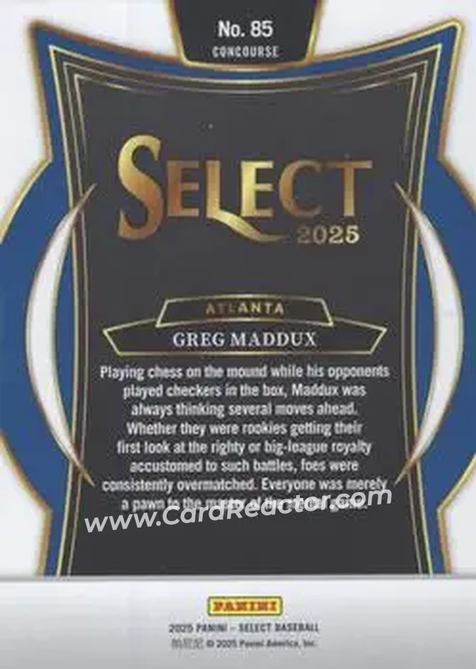 Back of Greg Maddux
