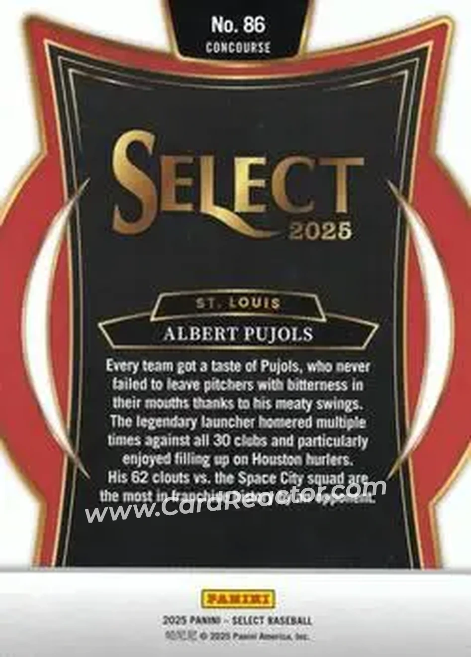 Back of Albert Pujols