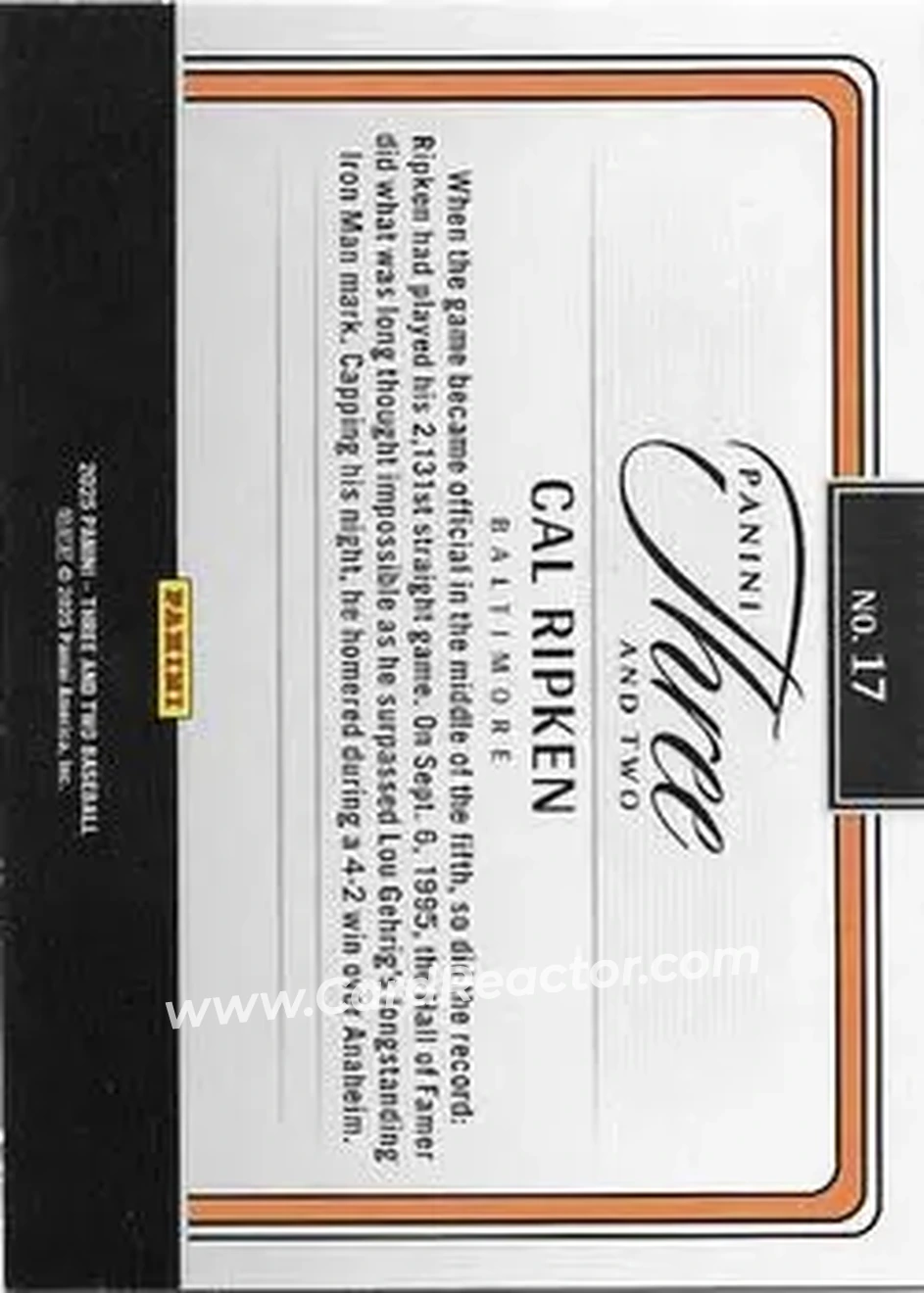 Back of Cal Ripken