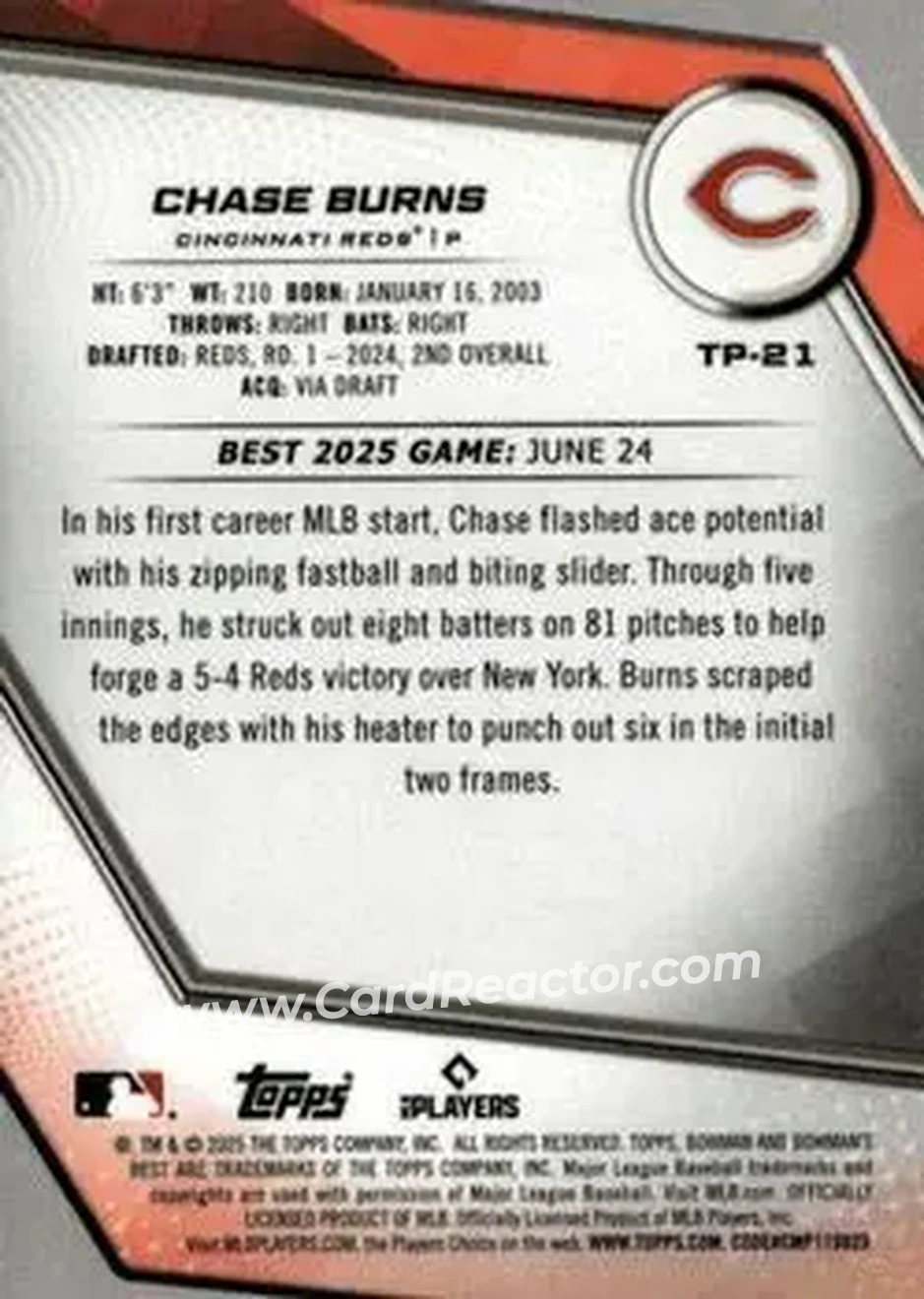 Back of Chase Burns