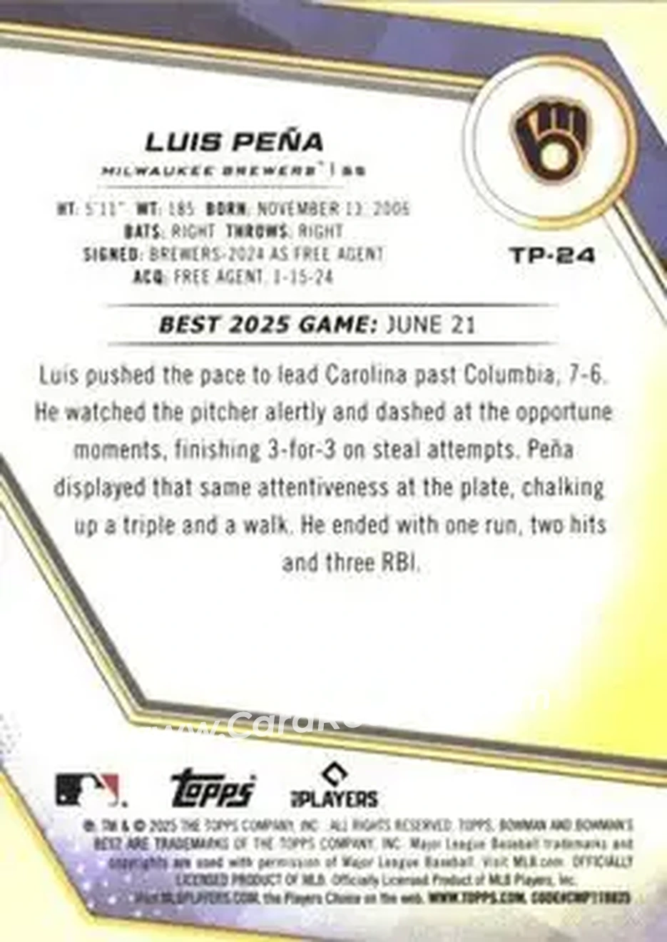 Back of Luis Peña