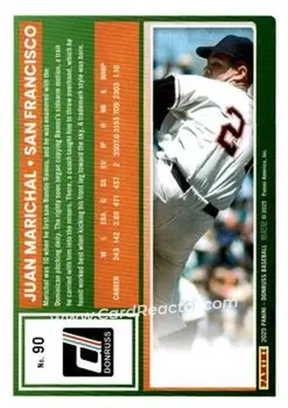 Back of Juan Marichal