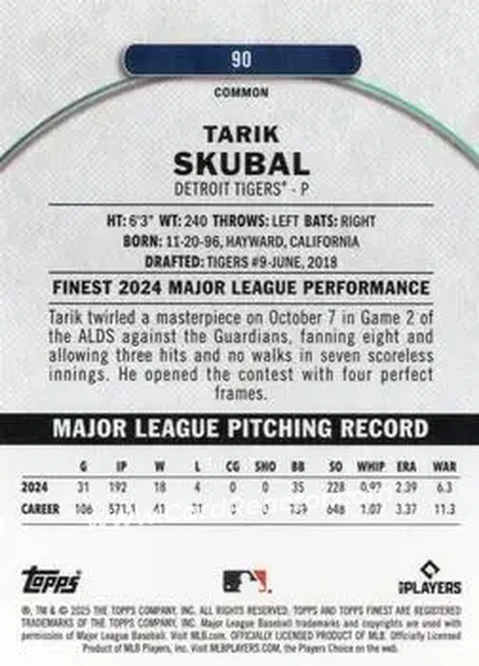 Back of Tarik Skubal