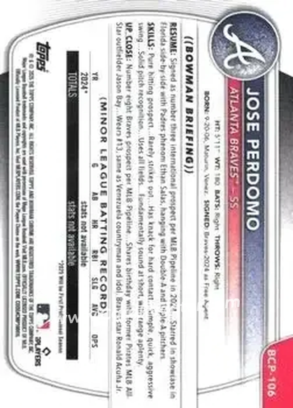 Back of Jose Perdomo