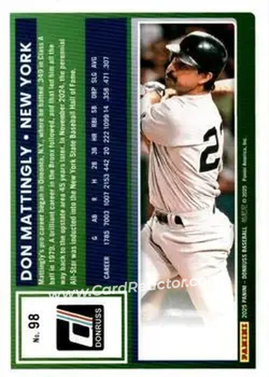 Back of Don Mattingly