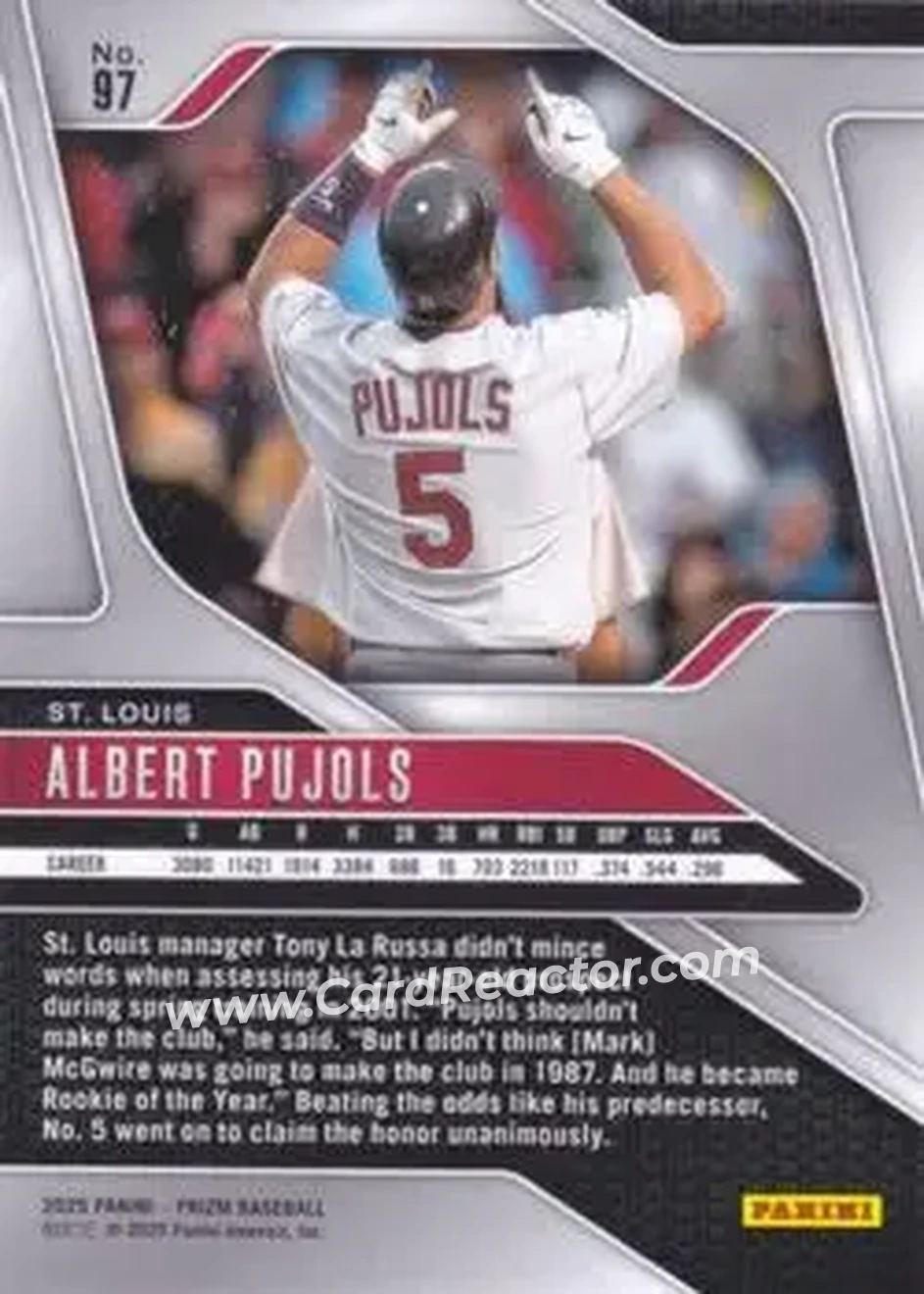 Back of Albert Pujols