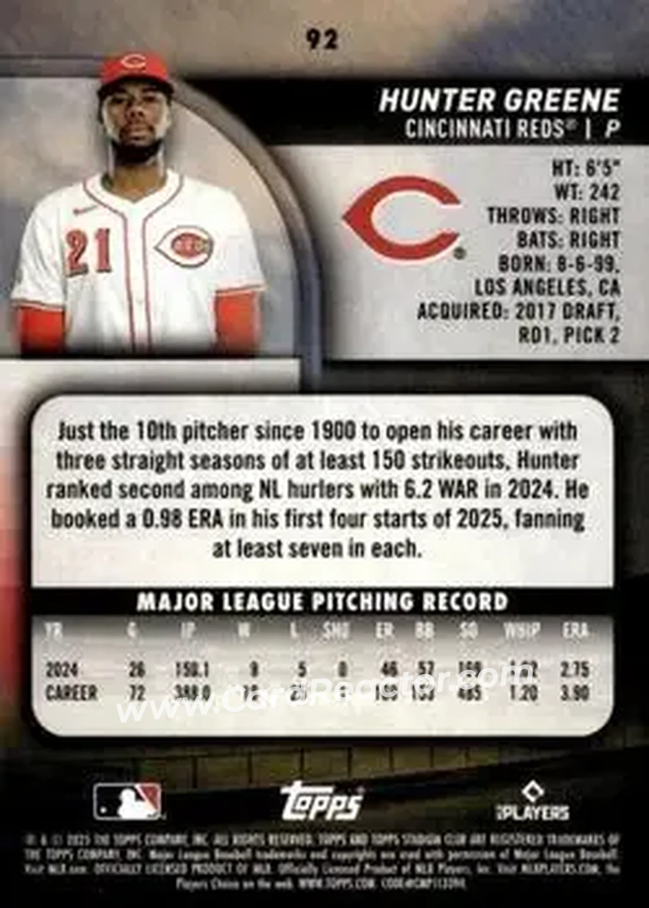 Back of Hunter Greene