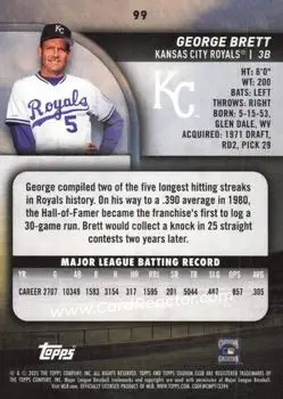 Back of George Brett