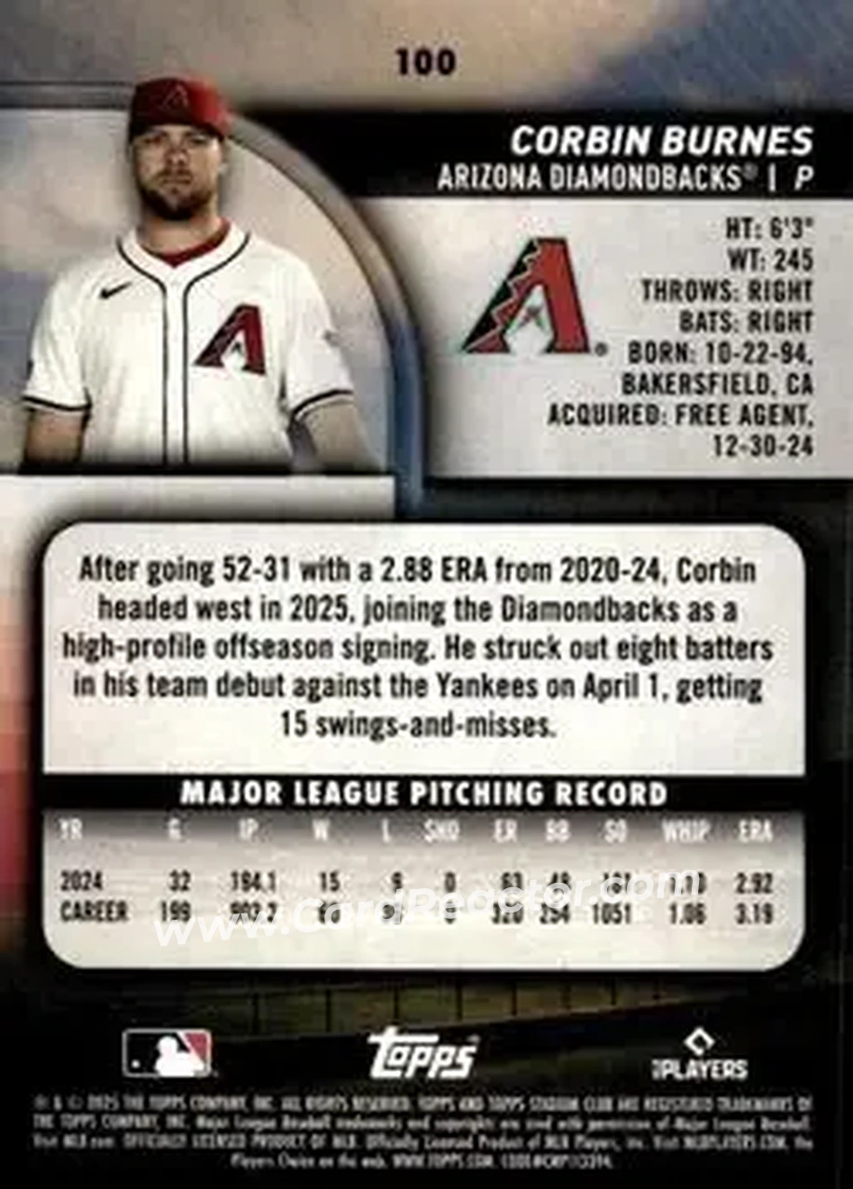 Back of Corbin Burnes