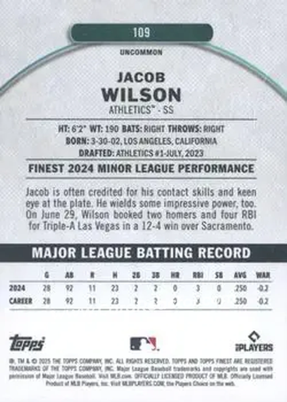 Back of Jacob Wilson