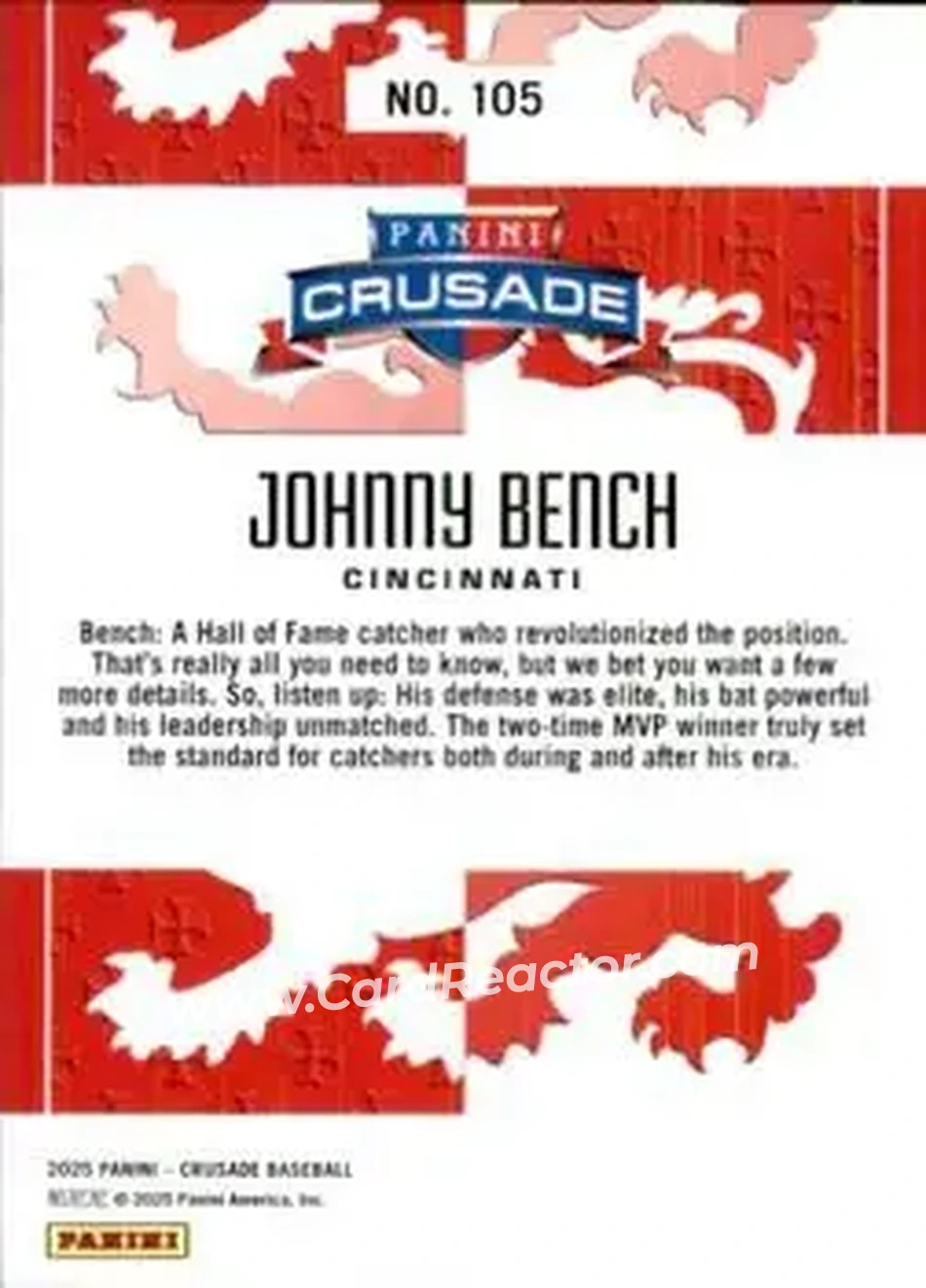 Back of Johnny Bench