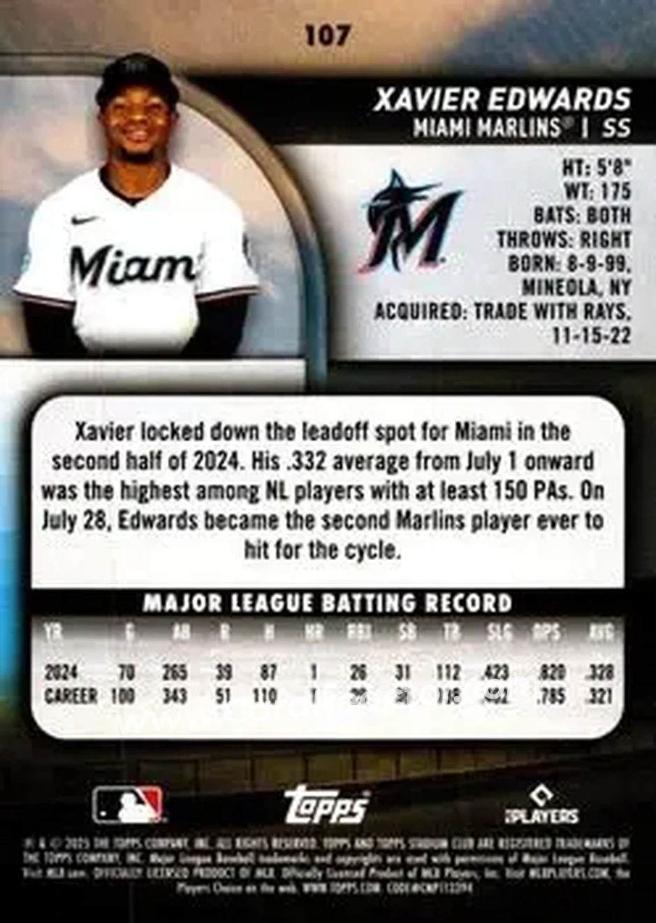 Back of Xavier Edwards