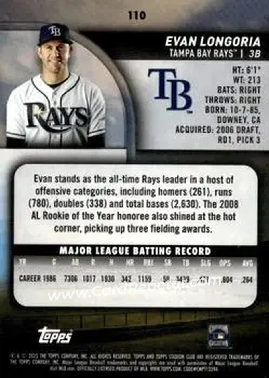 Back of Evan Longoria