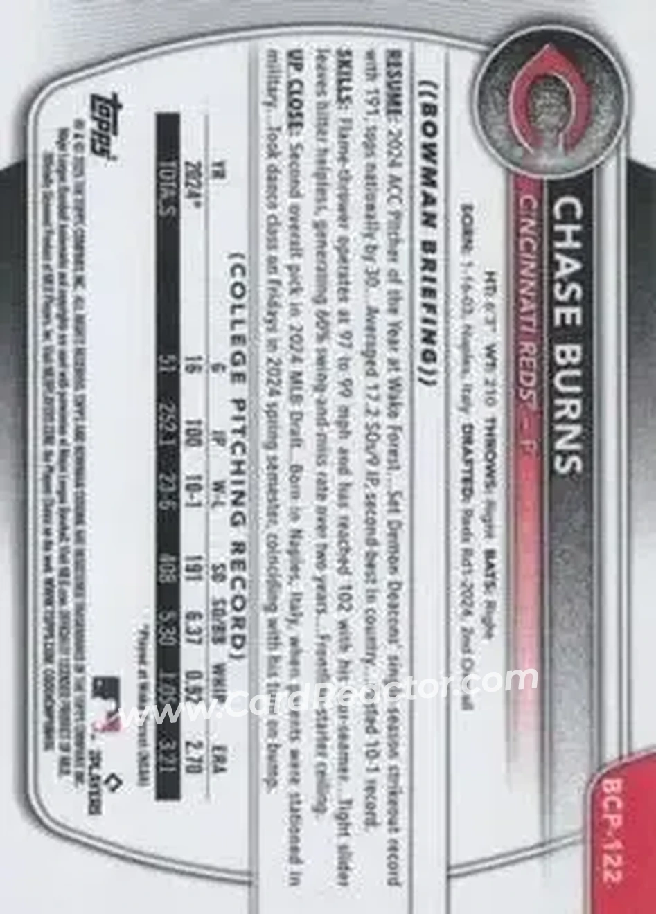 Back of Chase Burns