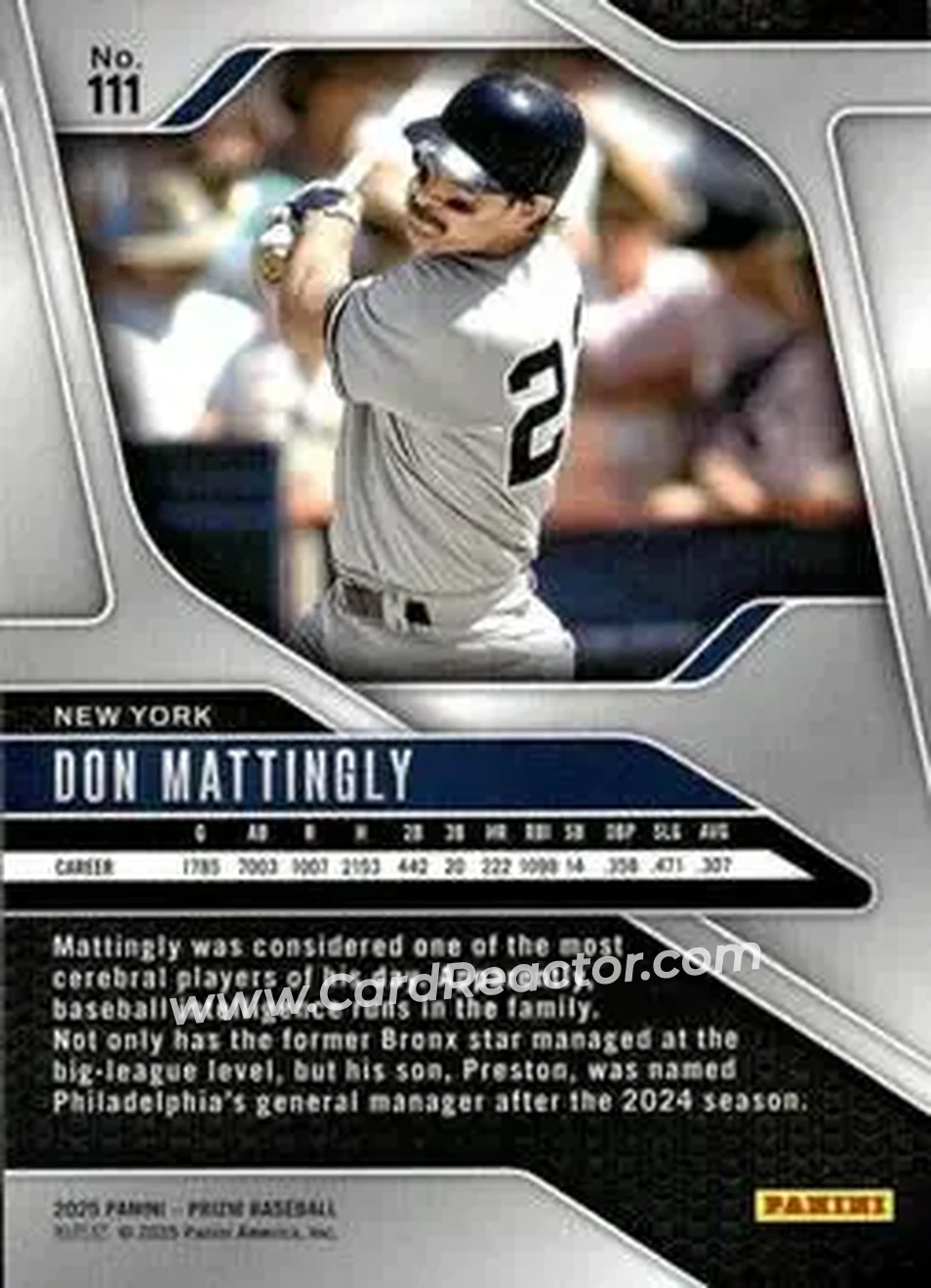Back of Don Mattingly