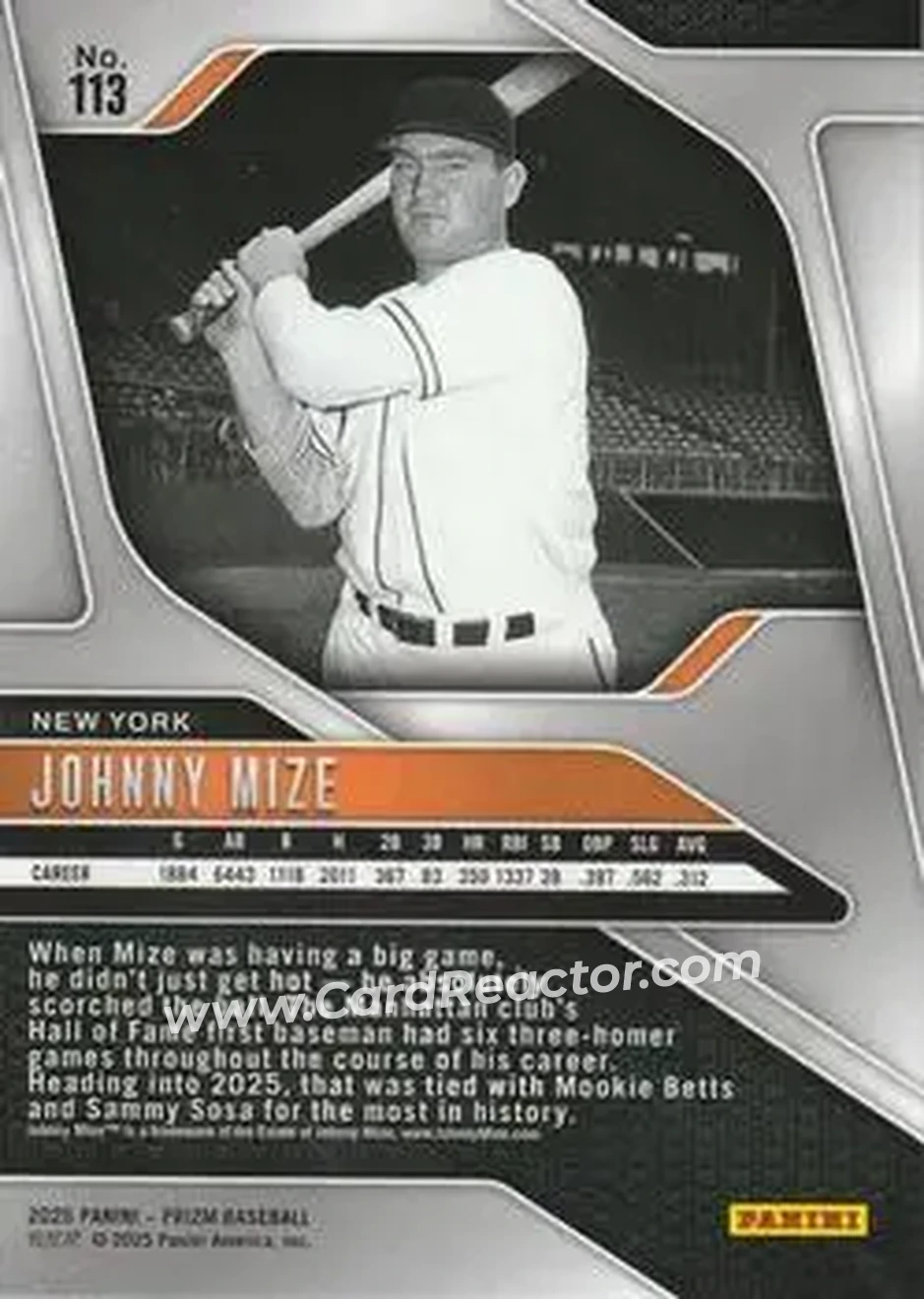 Back of Johnny Mize