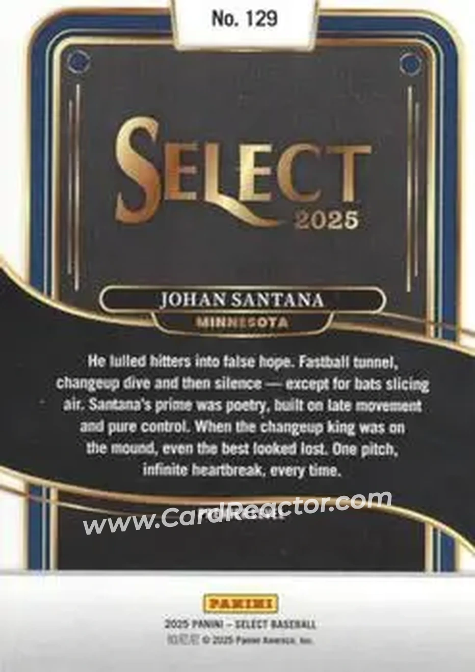 Back of Johan Santana