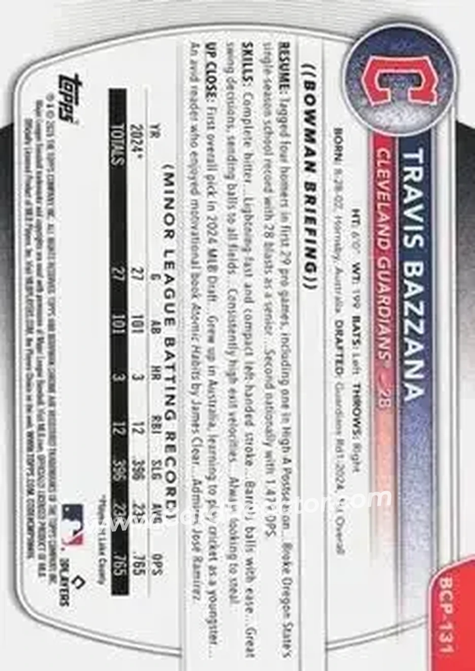 Back of Travis Bazzana
