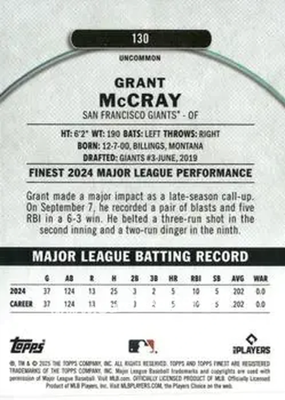 Back of Grant McCray