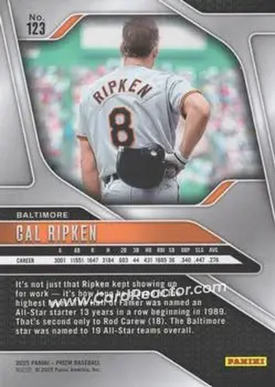 Back of Cal Ripken