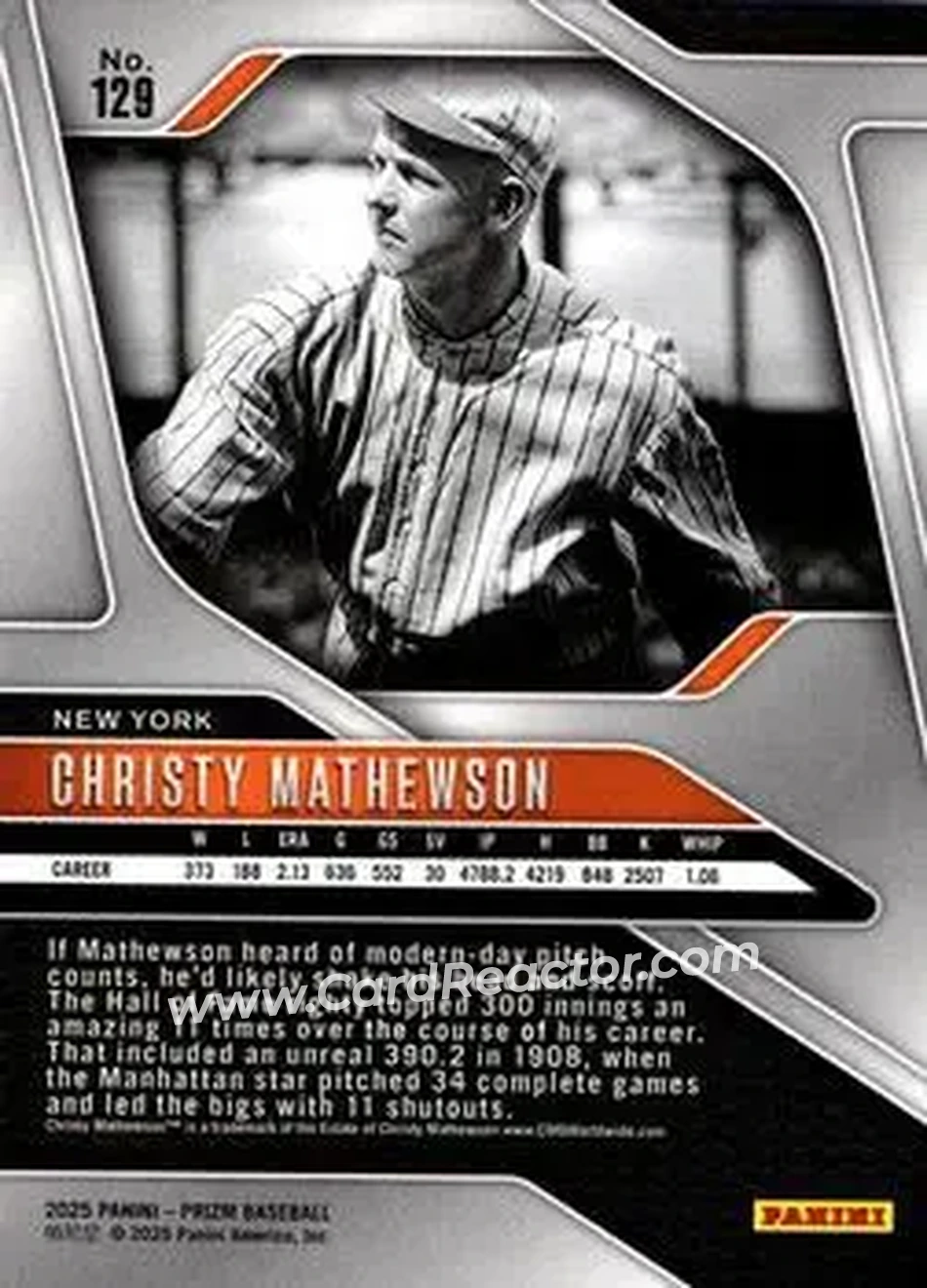 Back of Christy Mathewson