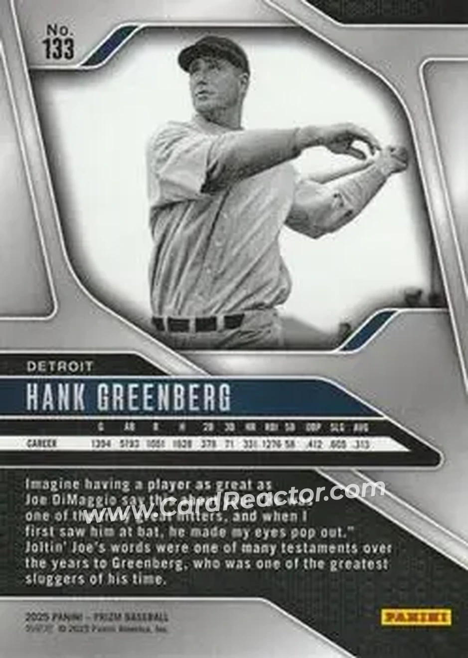 Back of Hank Greenberg