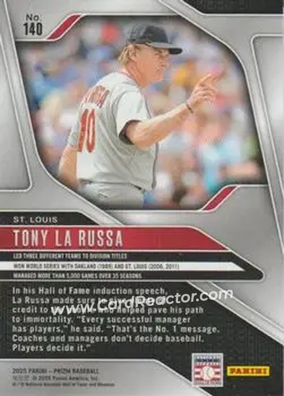 Back of Tony La Russa