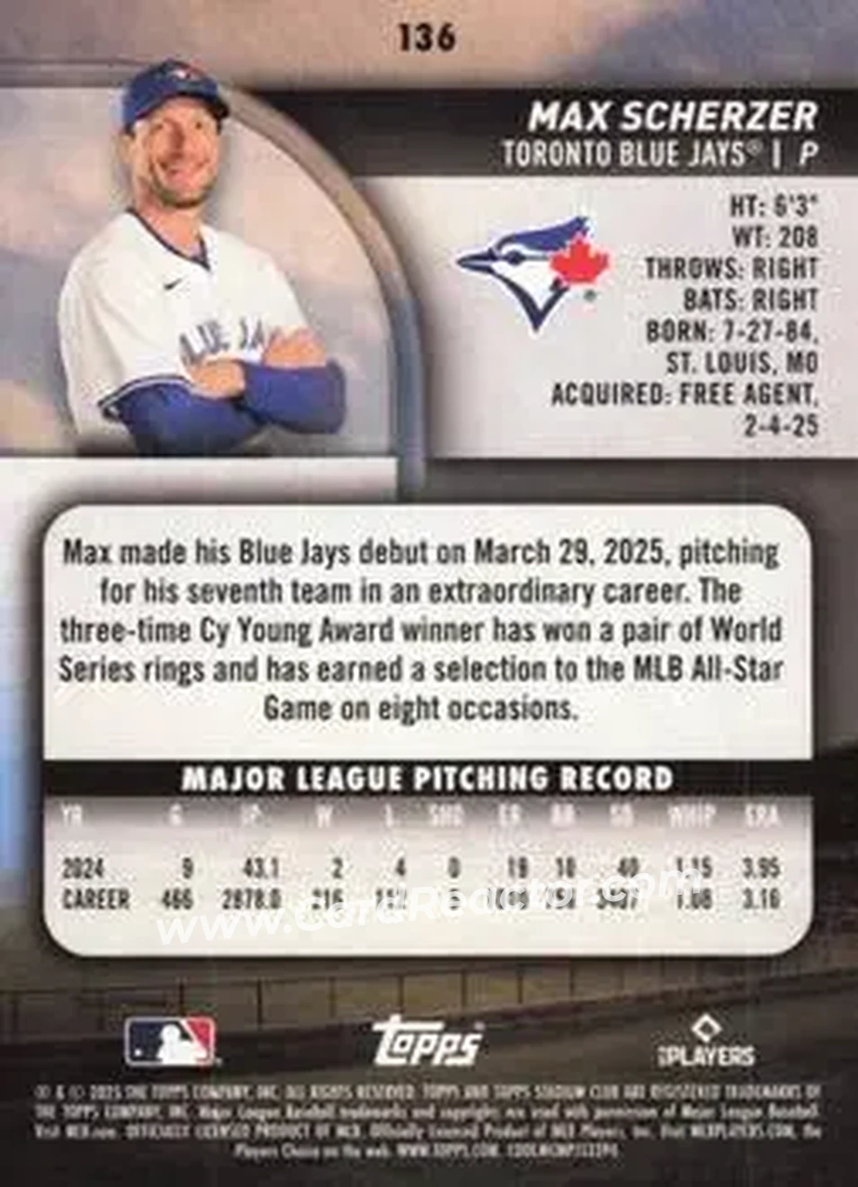 Back of Max Scherzer