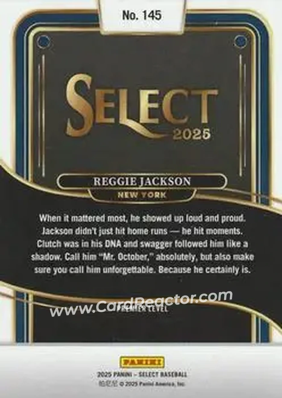 Back of Reggie Jackson (b.1946 OF)