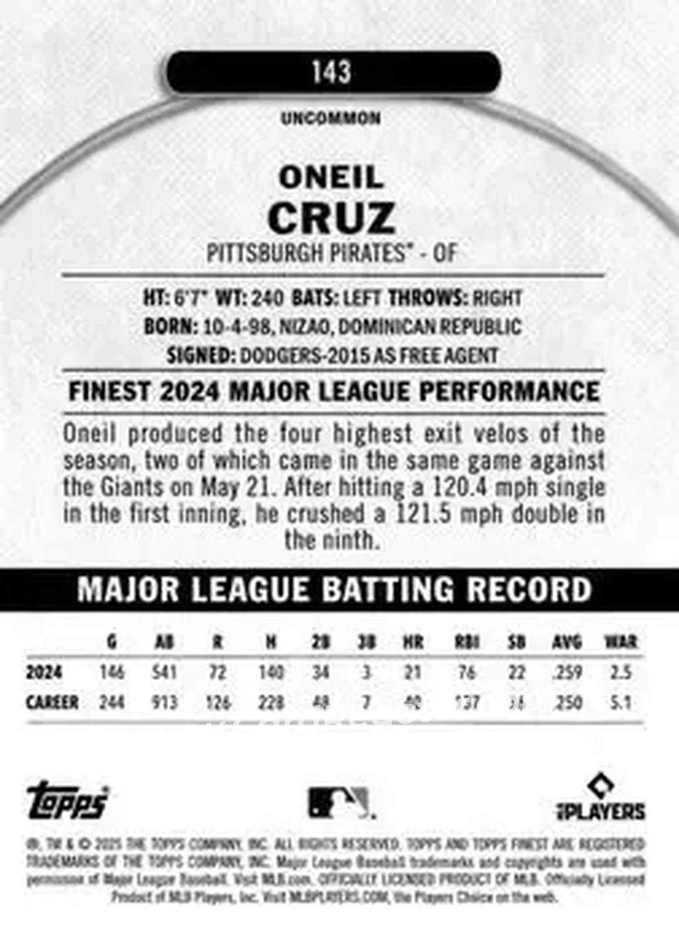 Back of Oneil Cruz