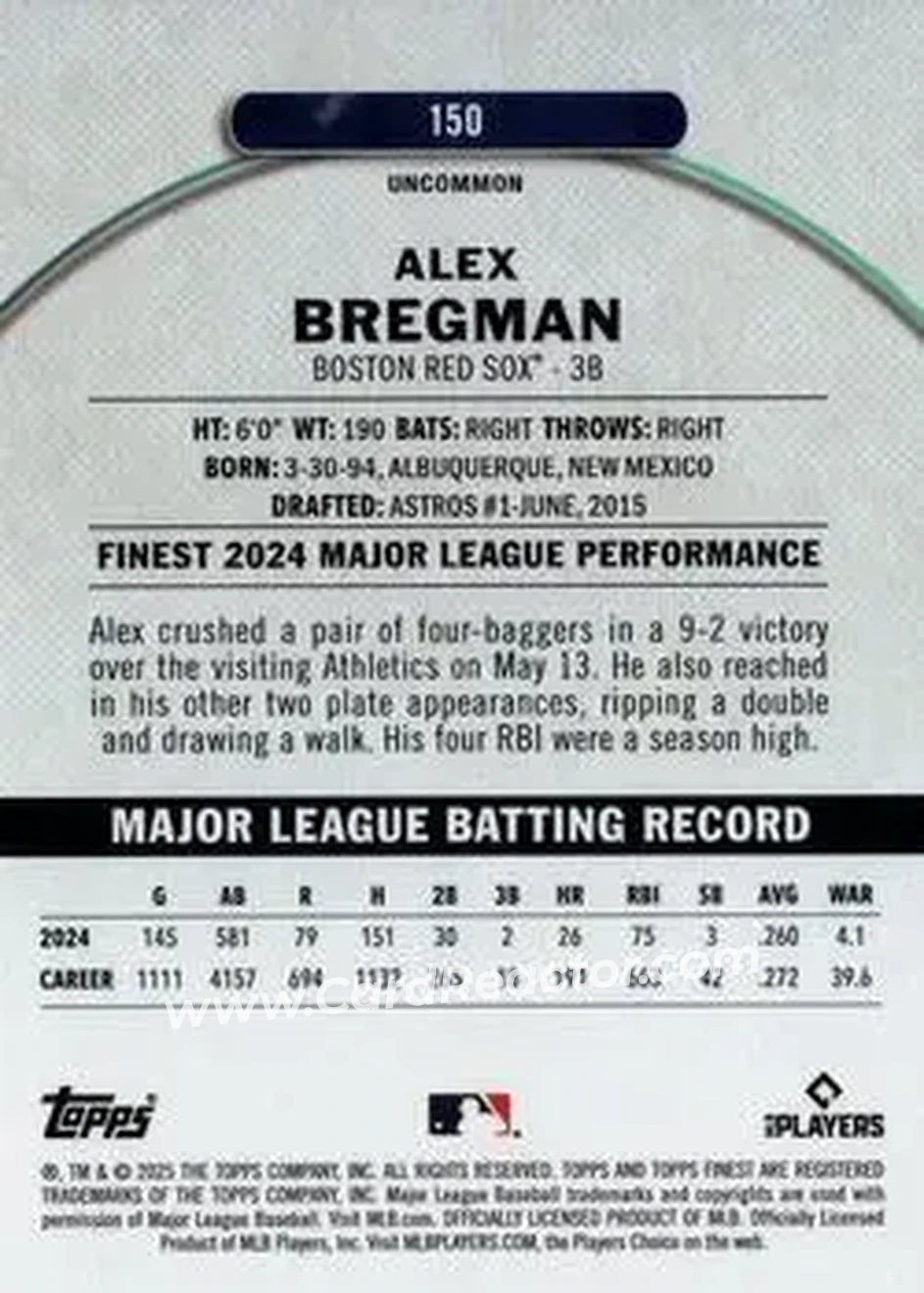 Back of Alex Bregman