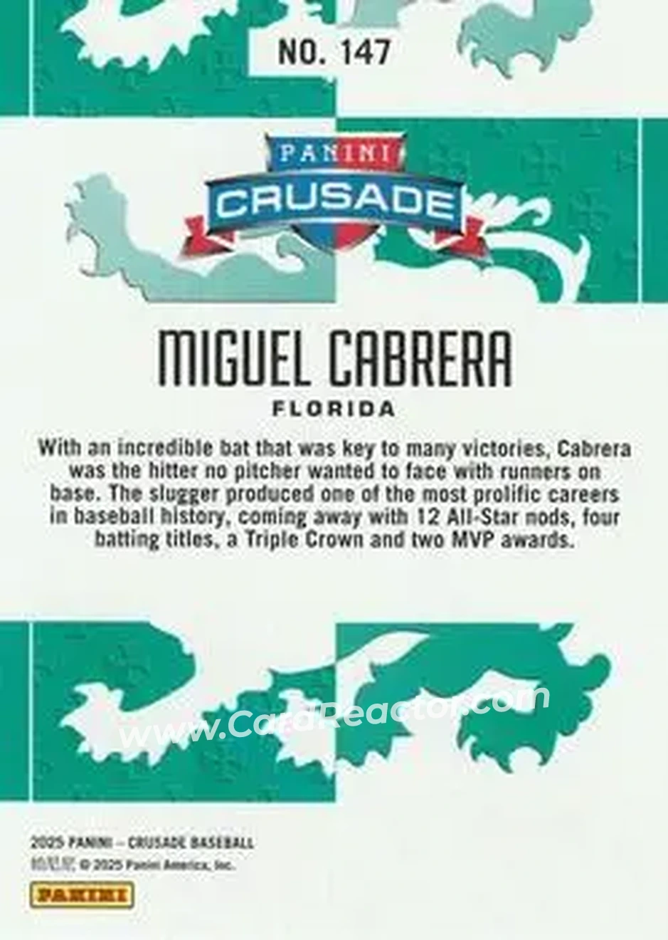 Back of Miguel Cabrera