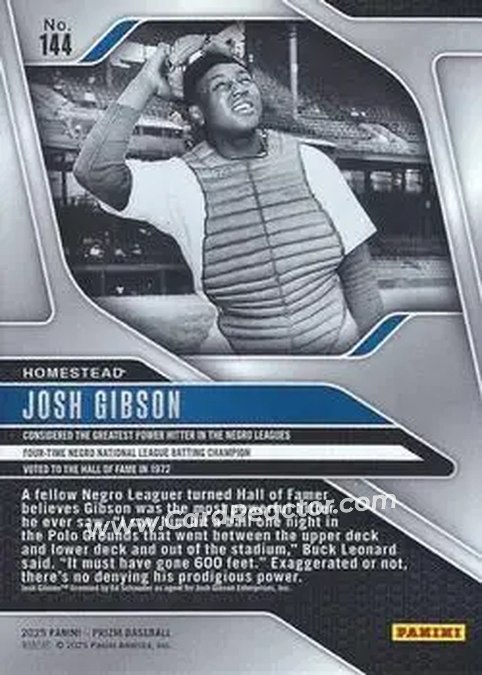 Back of Josh Gibson