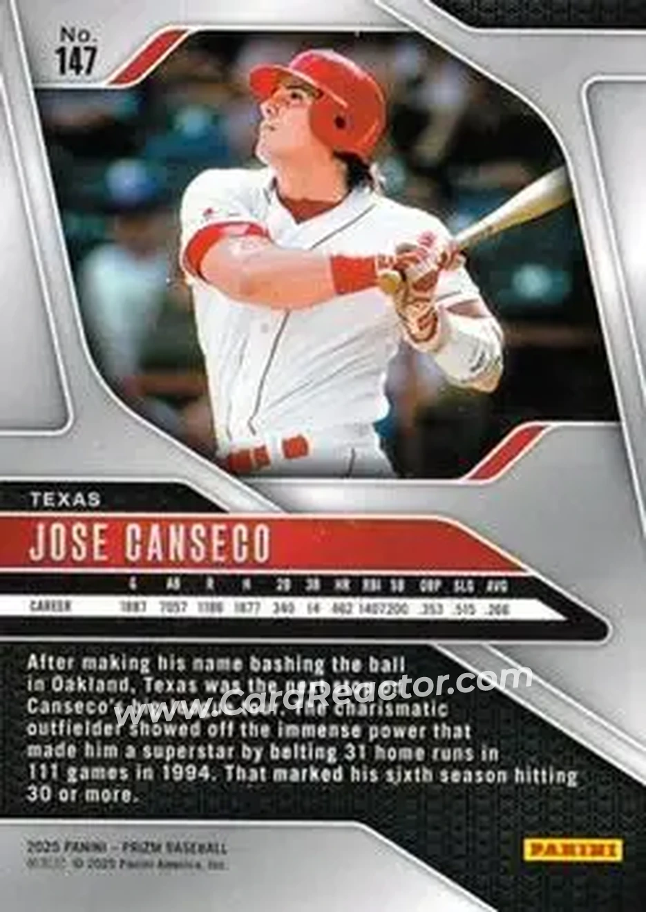 Back of Jose Canseco