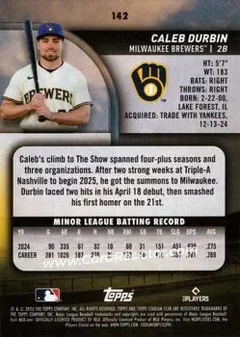 Back of Caleb Durbin