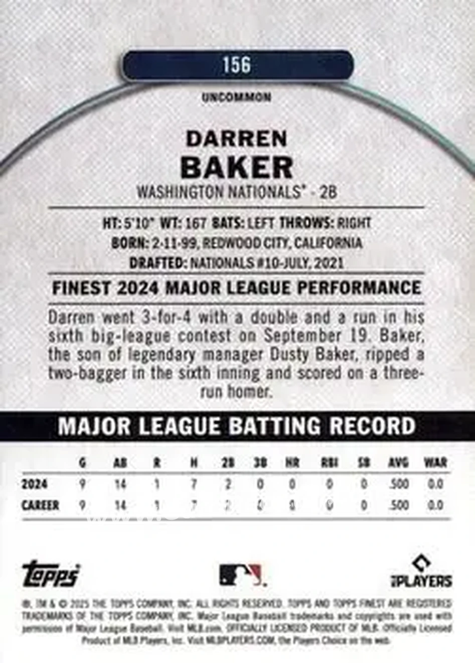 Back of Darren Baker