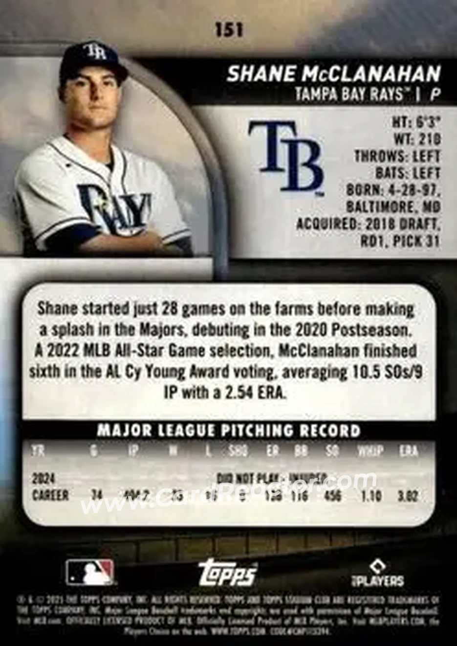 Back of Shane McClanahan