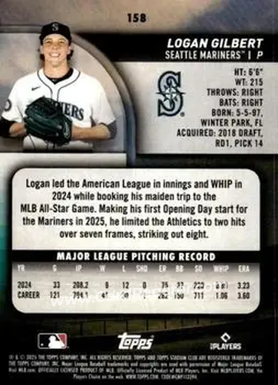 Back of Logan Gilbert