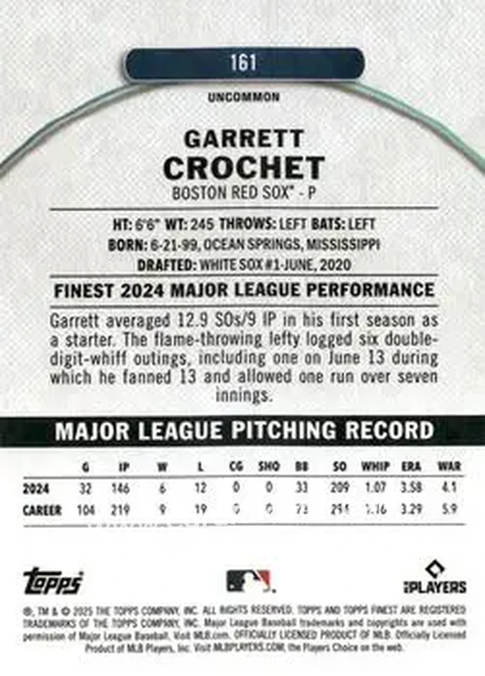 Back of Garrett Crochet