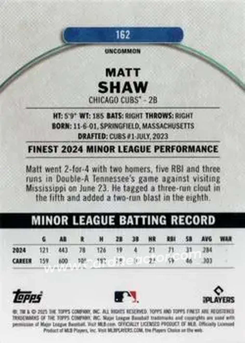 Back of Matt Shaw