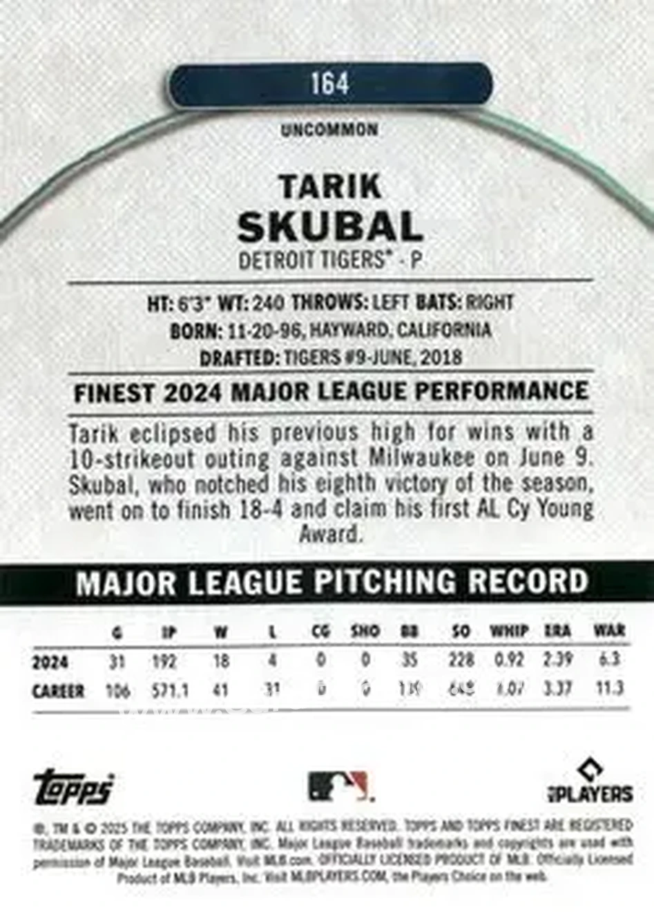 Back of Tarik Skubal